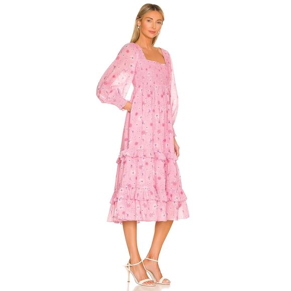 LoveShackFancy Miri Dress Pink Blaze - Picture 2 of 10